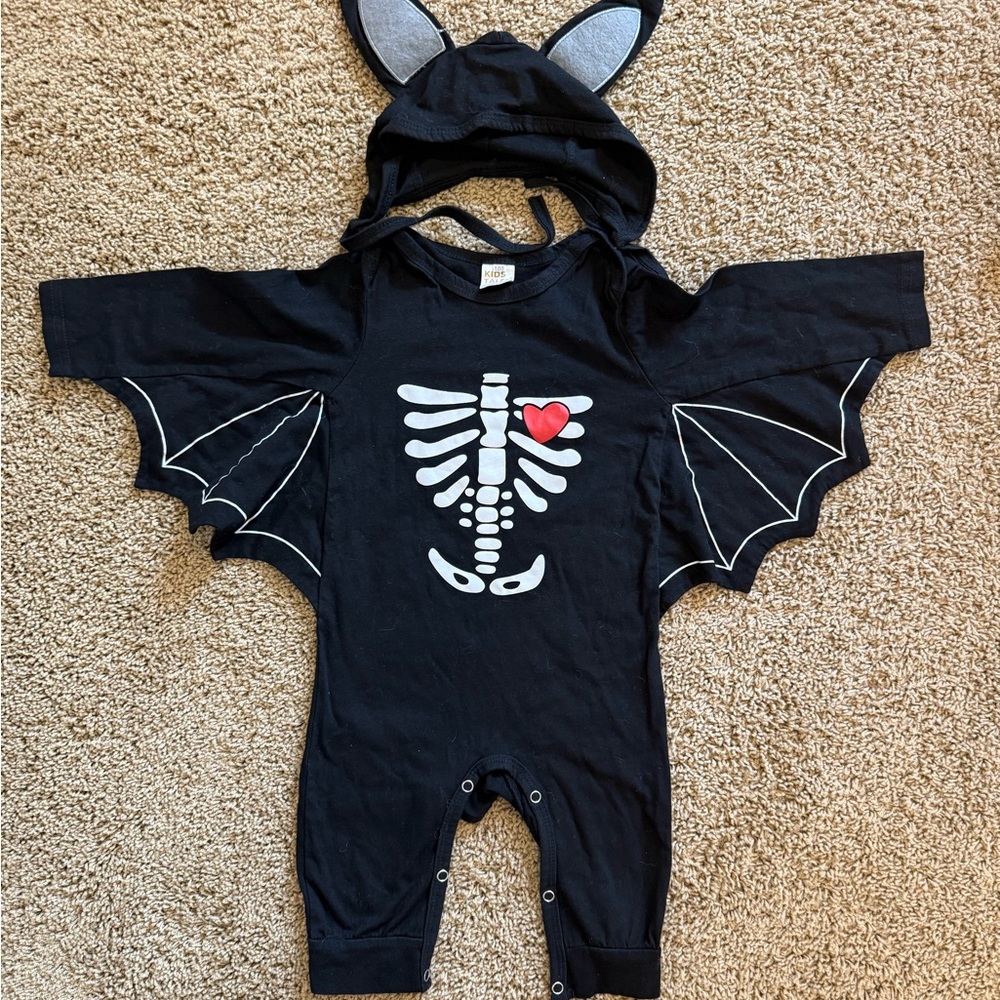 Halloween Bat Baby Costume Romper with Hood